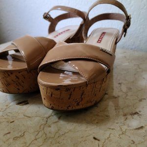 Prada Platform Cork Sandals